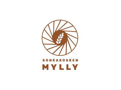 Sonkakosken myllyn logo ruskea